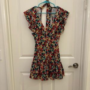 Floral Open Back Mini Dress
